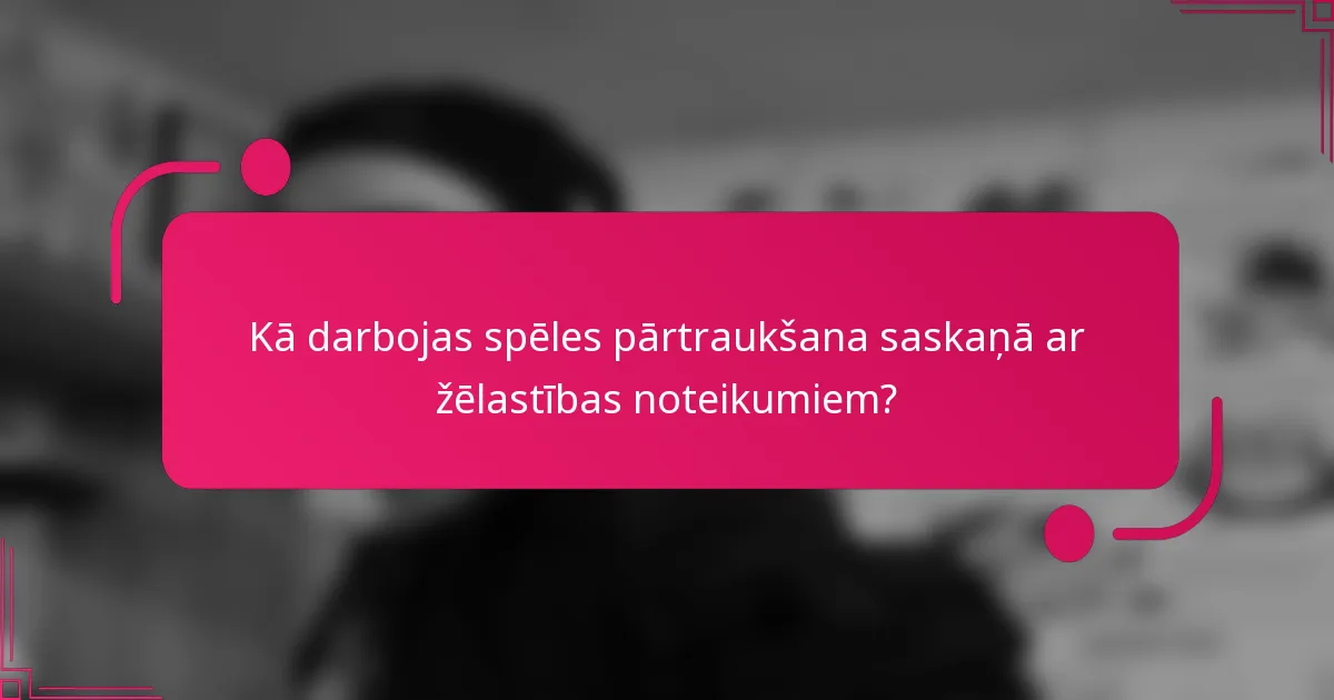 Kā darbojas spēles pārtraukšana saskaņā ar žēlastības noteikumiem?