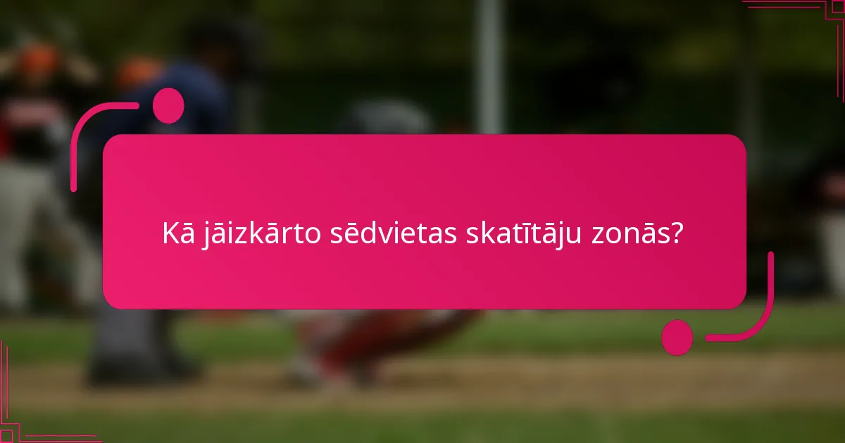 Kā jāizkārto sēdvietas skatītāju zonās?