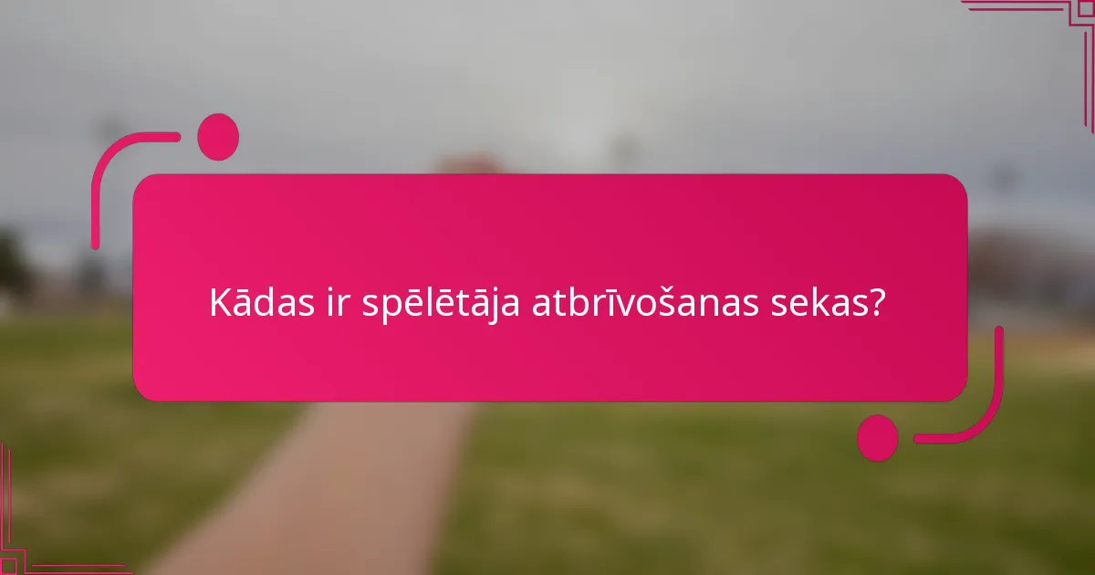 Kādas ir spēlētāja atbrīvošanas sekas?